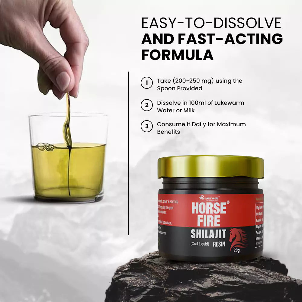 Horse Fire Shilajit Resin- Himalayan Origin Pure 20g