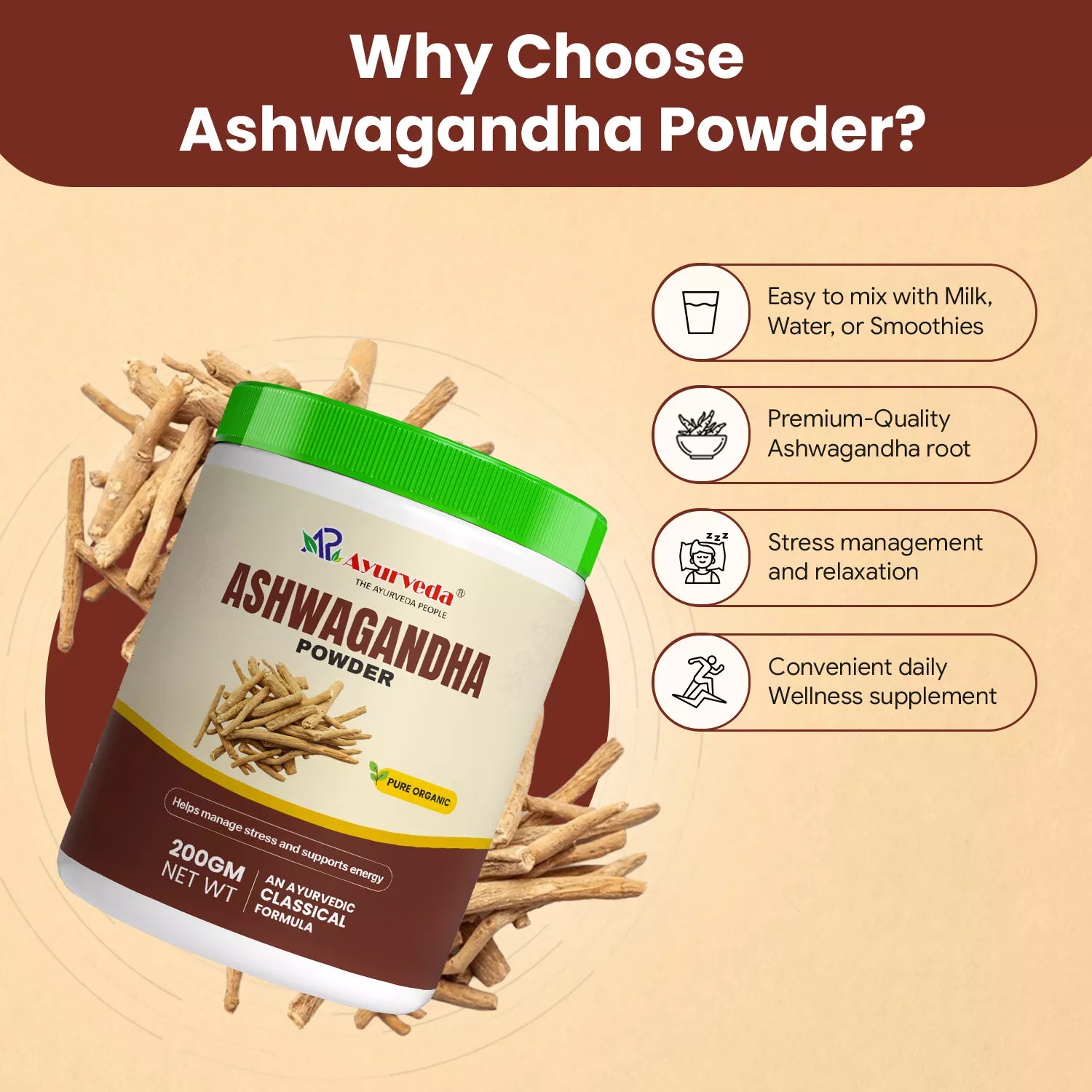 Ashwagandha Powder- Ayurvedic Strength & Weight Gain Powder