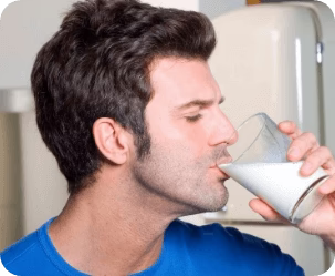 with 1 Glass of lukewarm milk or water