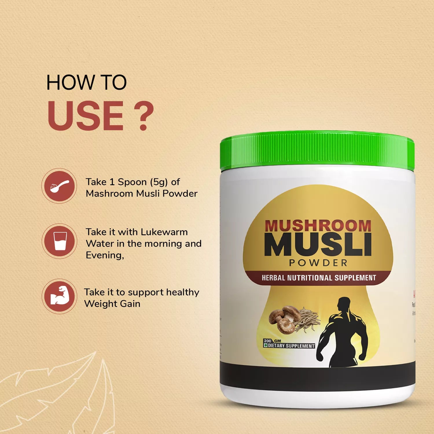 Mushroom Musli Powder– Herbal Nutritional Supplement (200g)