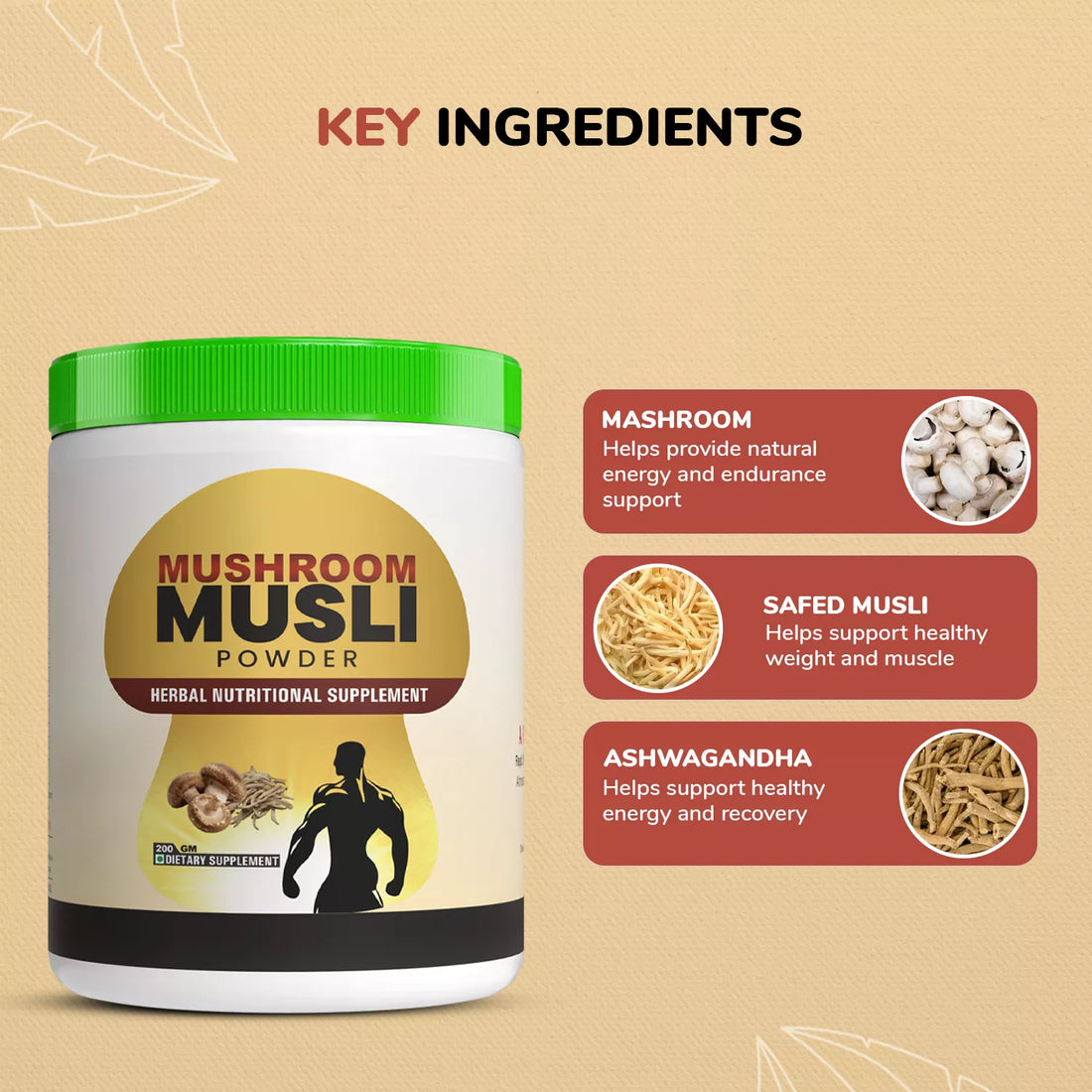 Mushroom Musli Powder– Herbal Nutritional Supplement (200g)