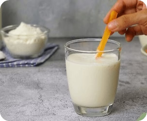 with 1 Glass of lukewarm milk or water